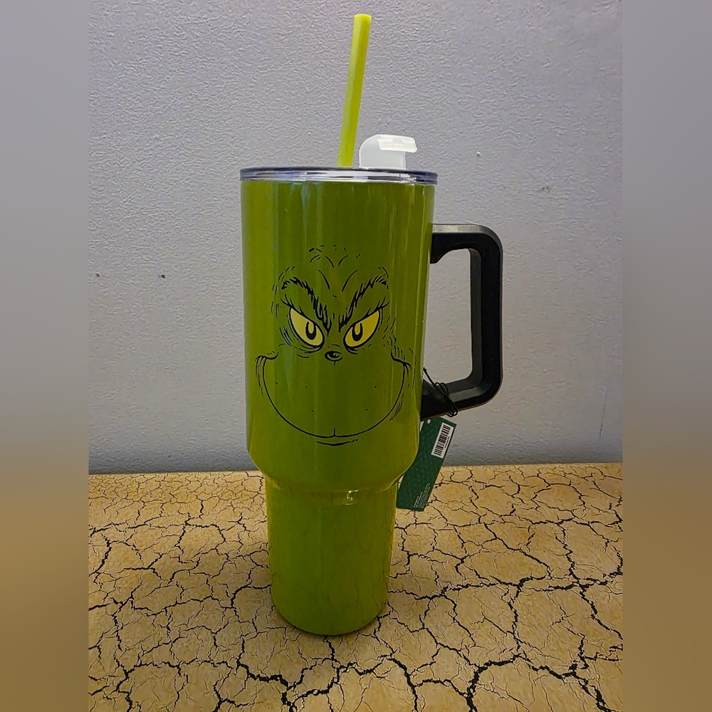 Grinch Green Tumbler 40 oz NWT. Hobby Lobby Tiny dent under handle